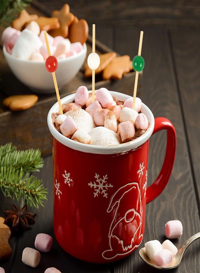 KFJBPB 100PCS Christmas Cocktail Picks 4.7 Inch, Red Green White Bead Decorative Fancy Toothpicks Bamboo Appetizer Toothpicks Food Picks for Drinks Fruit Christmas Party Decoration (Christmas) - Image 5